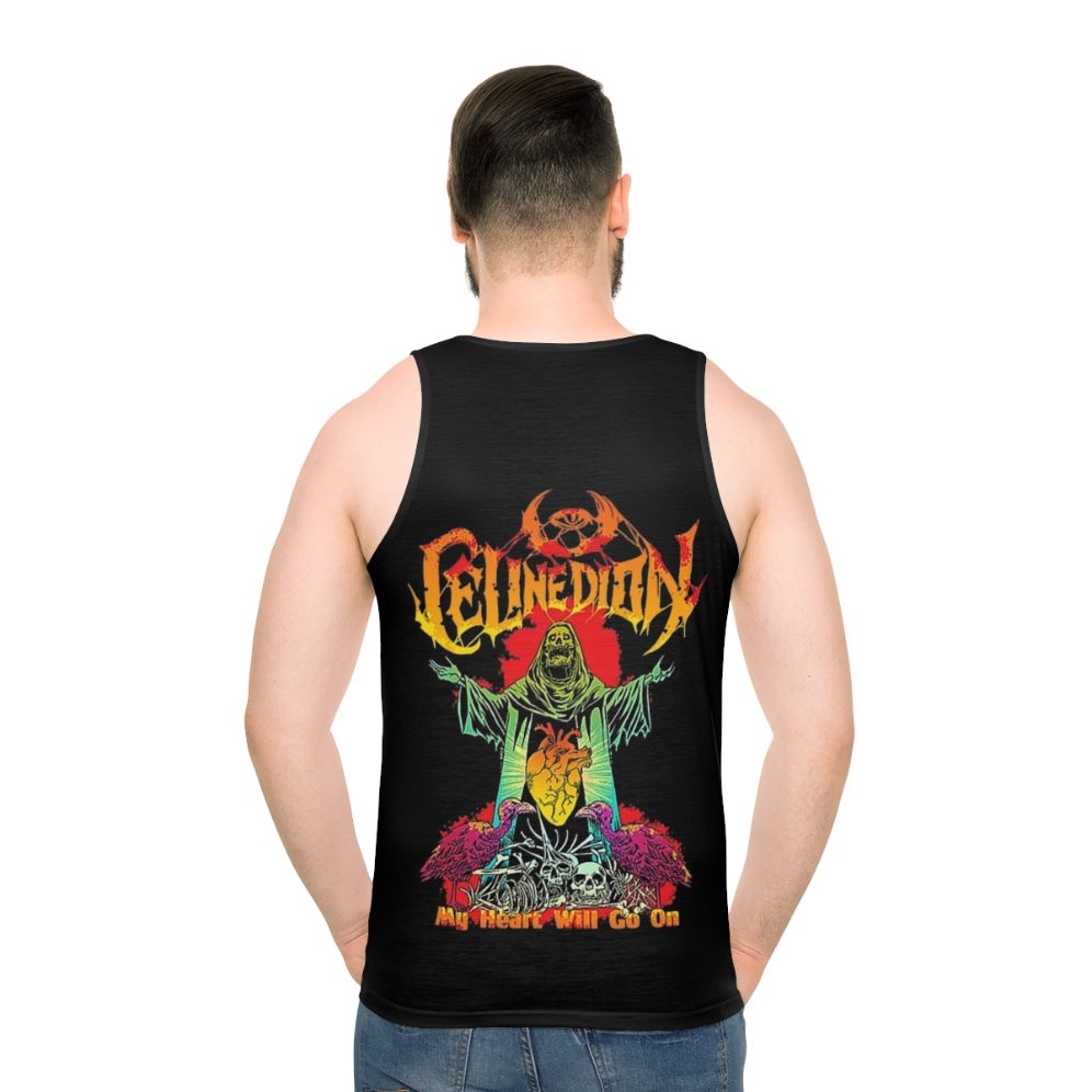 Celine Dion Metal Unisex Tank Top - men back