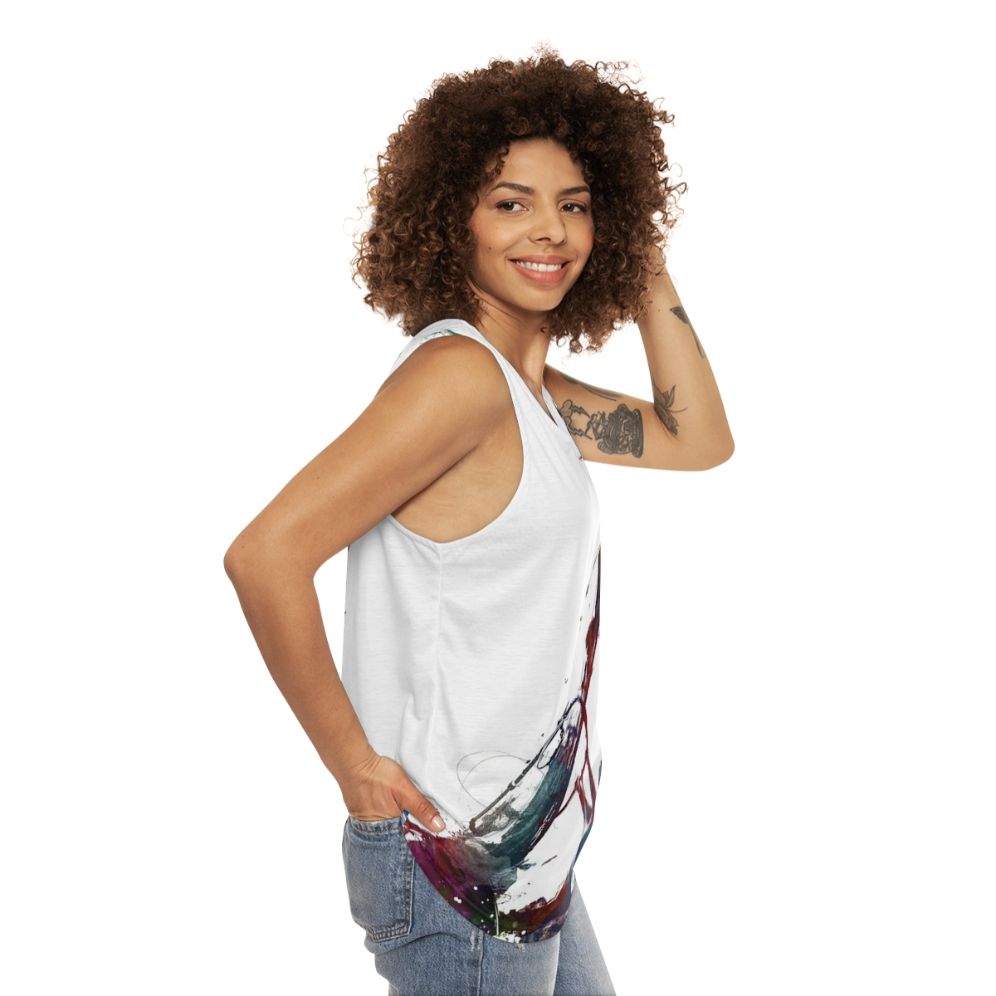 Windsurfing sport art unisex tank top - women side