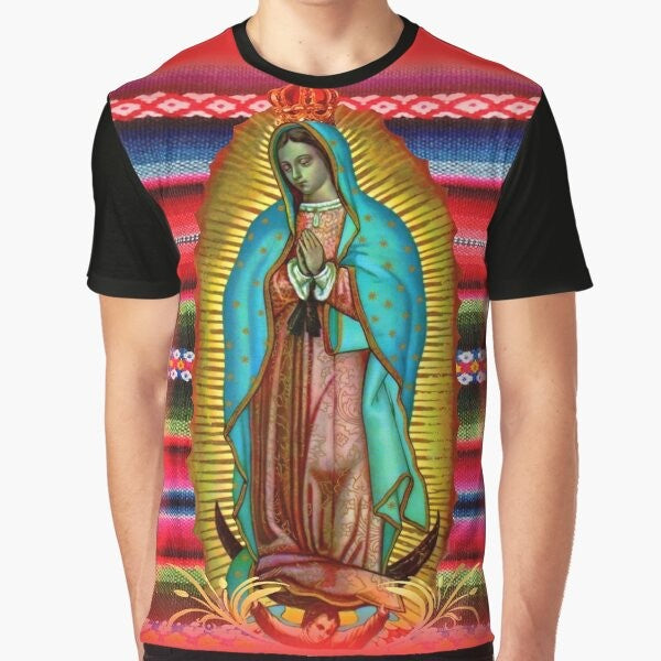 Our Lady of Guadalupe Virgin Mary Catholic Religious Graphic T-Shirt