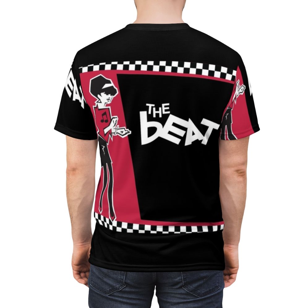 Retro beat ska music t-shirt featuring a graphic design of a vinyl record - men back