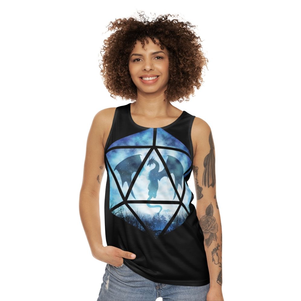 Blue Ice Dragon D20 Unisex Tank Top - women