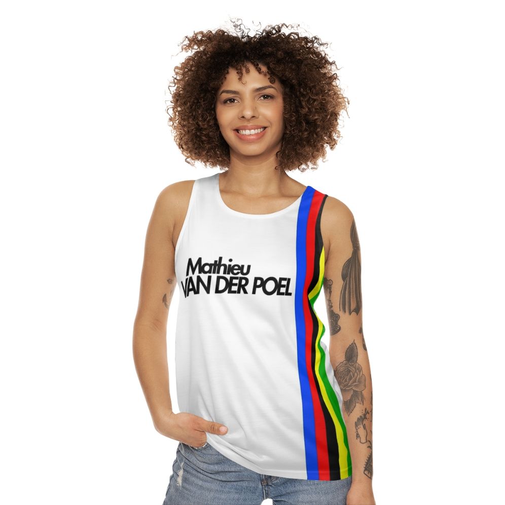 Mathieu Van Der Poel World Champion Unisex Cycling Tank Top - women