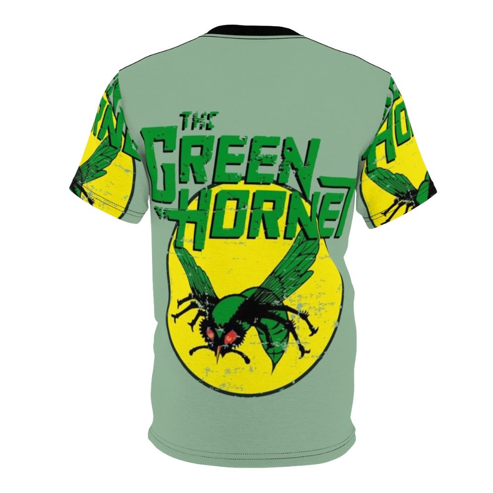 Retro-styled t-shirt featuring the Green Hornet, a 1960s television superhero character. - Back