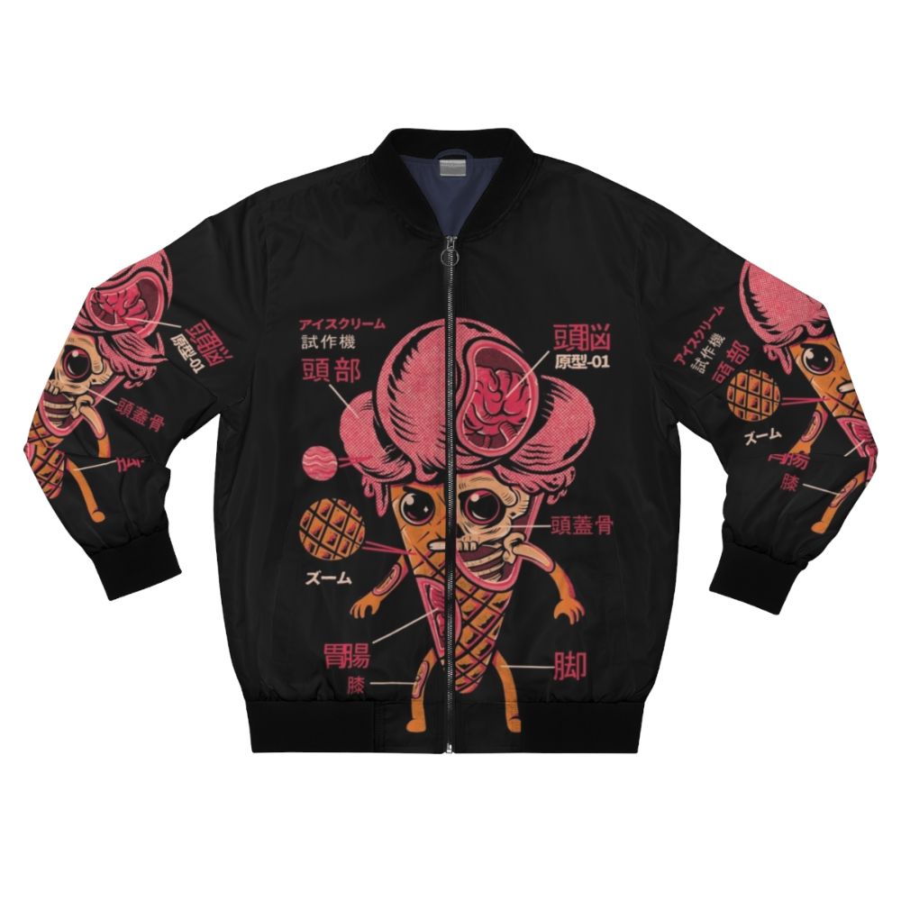 Stylish ice cream kaiju bomber jacket with a retro Japanese design