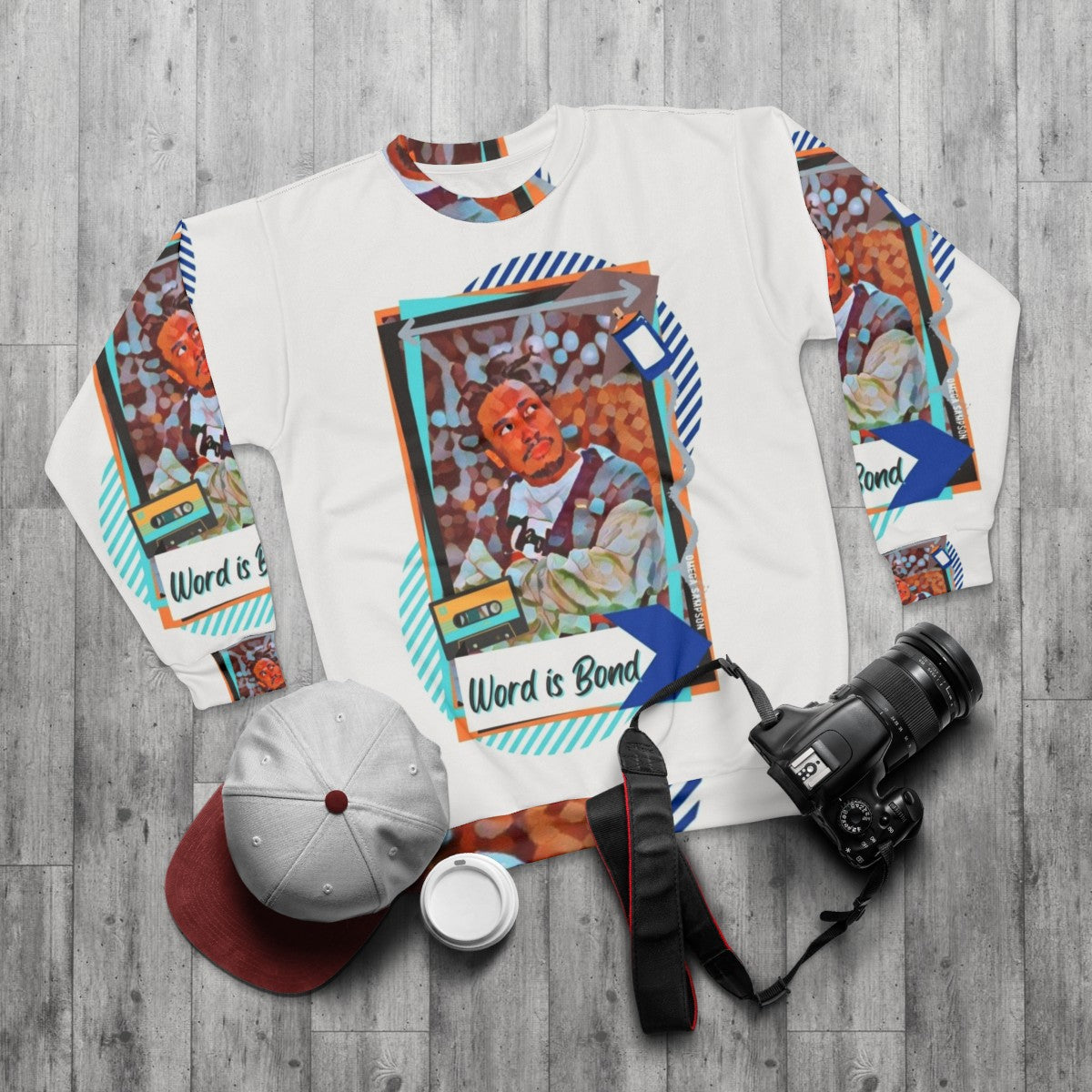 ODB "Word Is Bond" Retro 90s Sweatshirt for Hip Hop Fans - flat lay