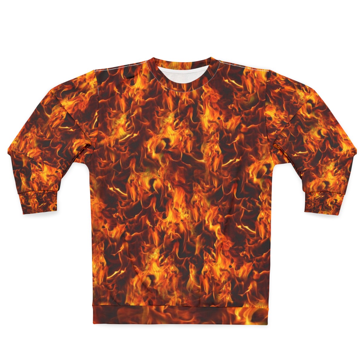 Fiery pattern sweatshirt with flames design