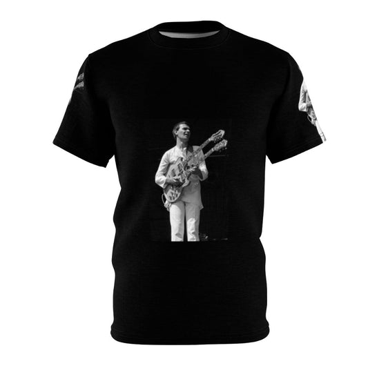 John McLaughlin AOP T-Shirt featuring the iconic double neck guitar