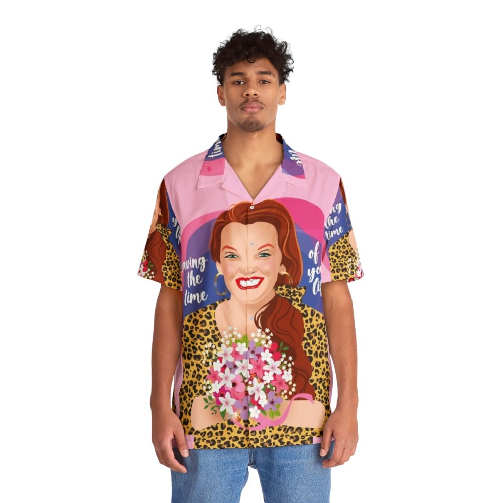 Vibrant Hawaiian Shirt with Tropical Floral Pattern - People Front