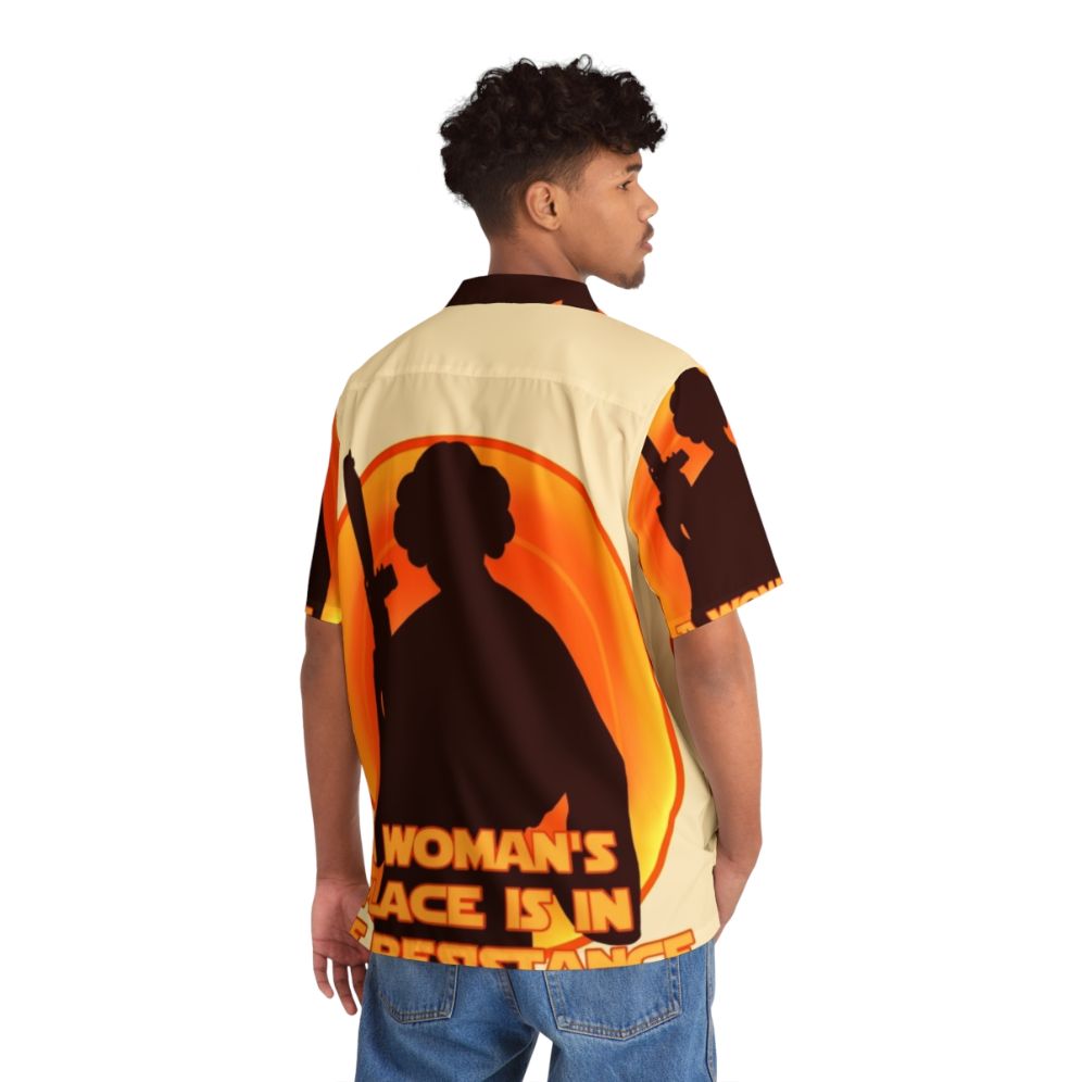 Resistance Hawaiian Shirt with Princess Leia Inspired Design - People Back