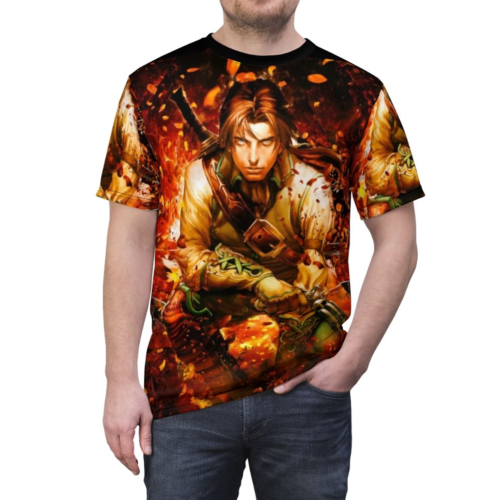 Vintage-style t-shirt featuring the iconic Fable 2 game artwork - men front