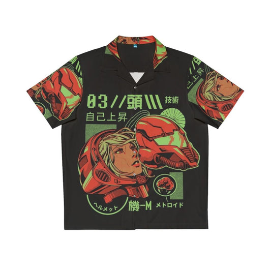 Retro Sci-Fi S Head Hawaiian Shirt