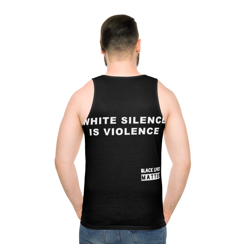 Black Lives Matter Allies White Unisex Tank Top - men back