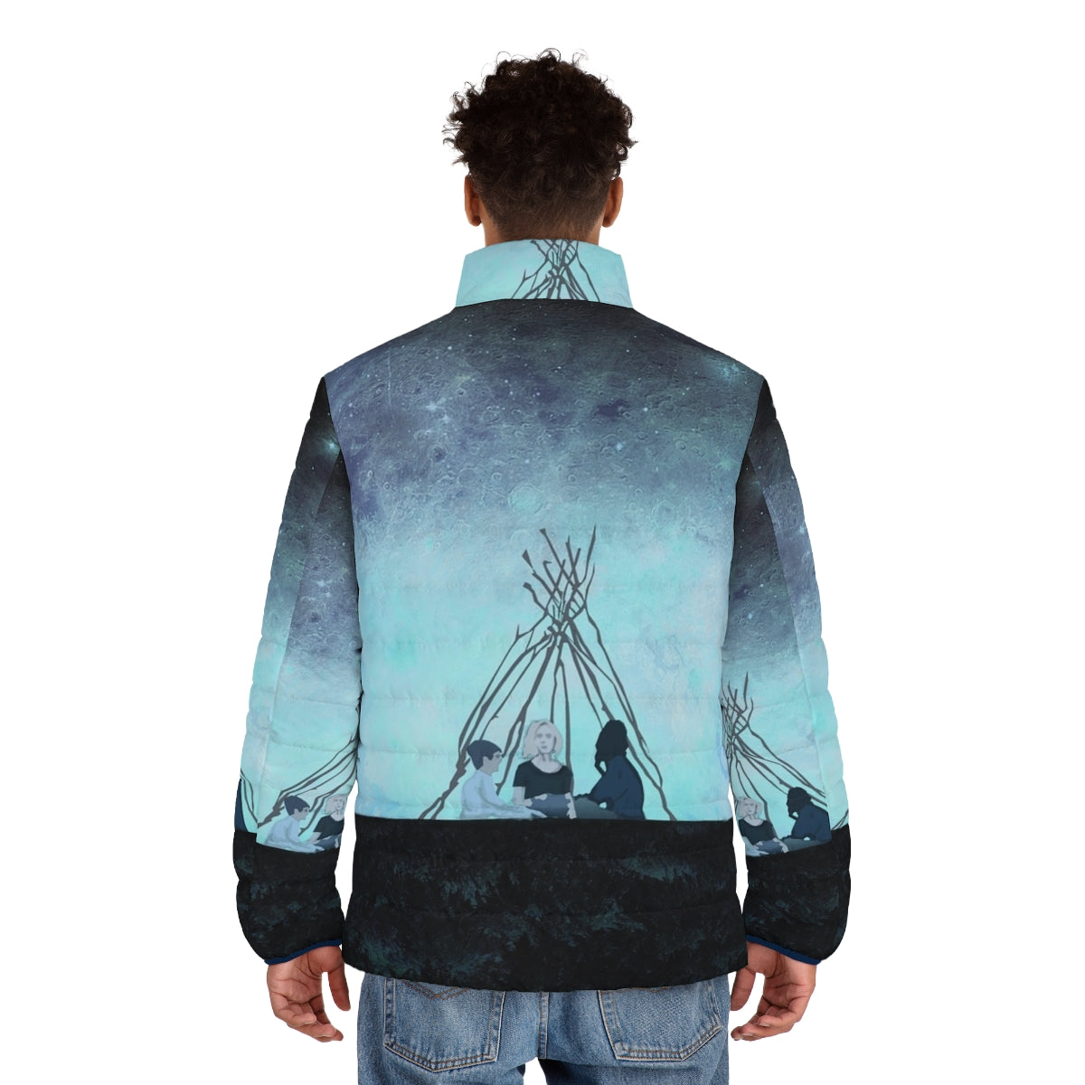 Melancholia Puffer Jacket - Surreal outer space-inspired puffer jacket for the drama and art lover - men back