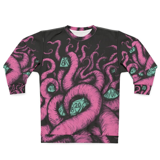 Pink and black sweatshirt featuring the wife of the cosmic horror Cthulhu