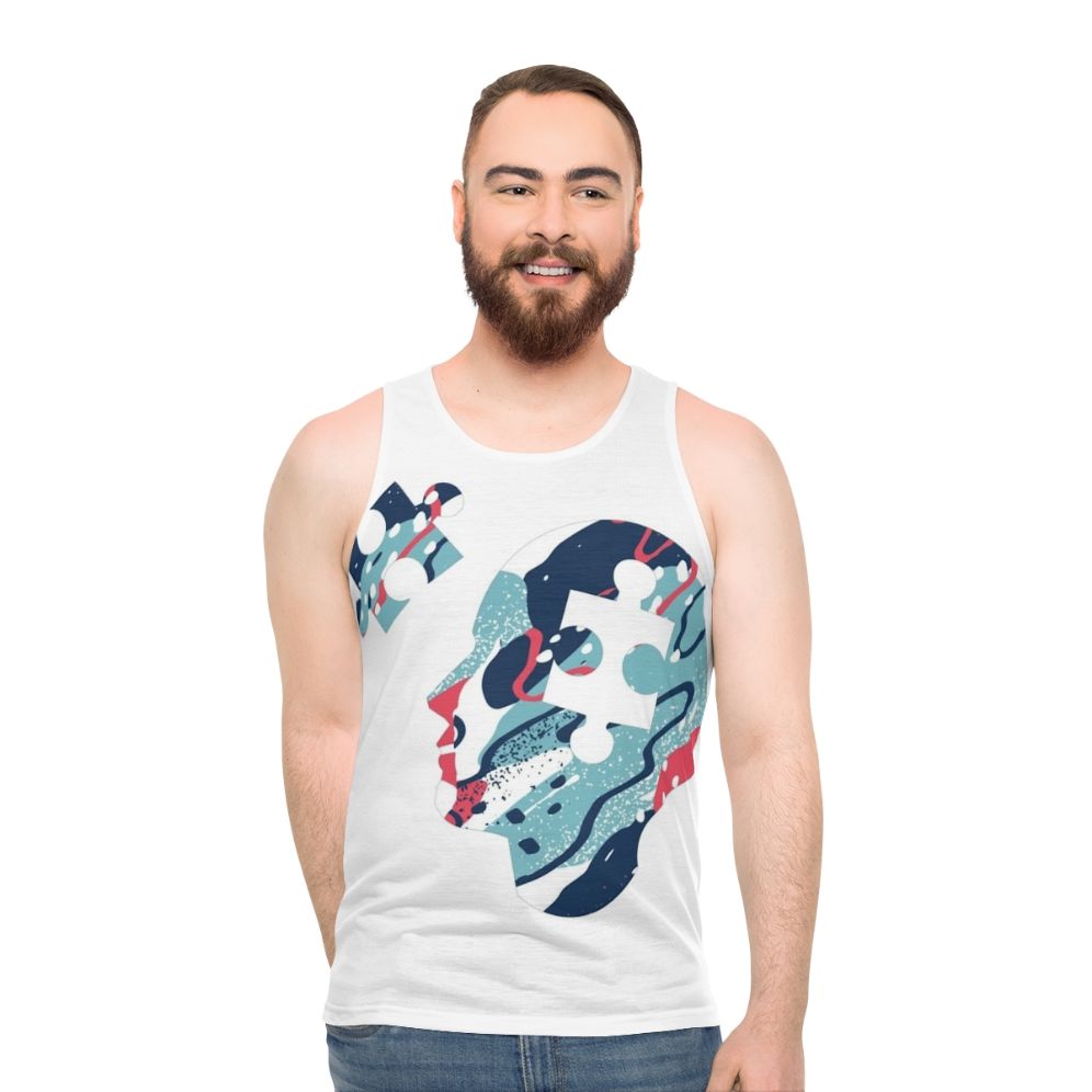 Unisex brain puzzle tank top - men