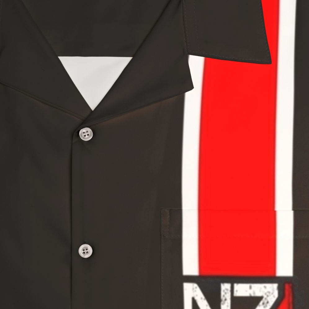 Mass Effect N7 Red Hawaiian Shirt - Detail