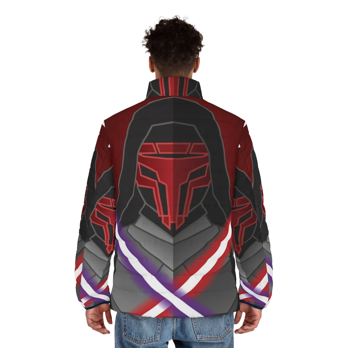 Dark puffer jacket with Star Wars-inspired design - men back