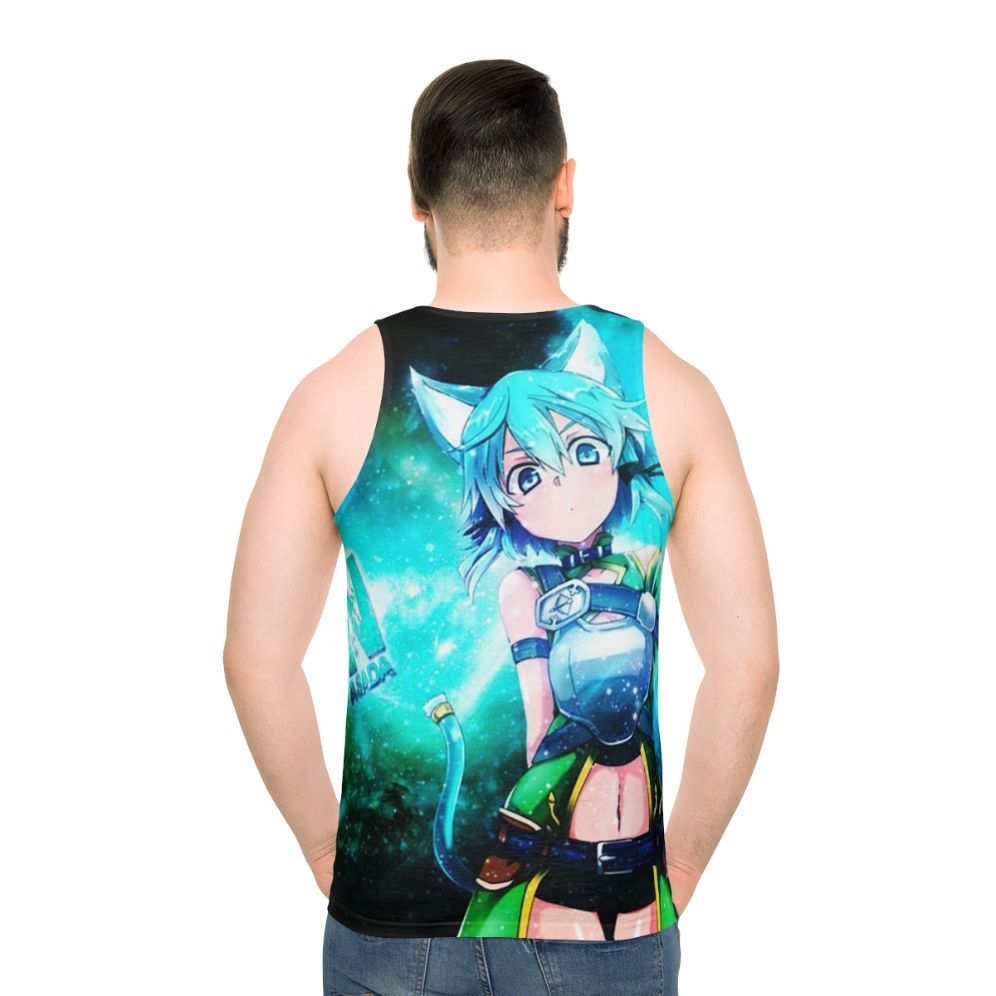 Sinon Cat Anime Unisex Tank Top - men back