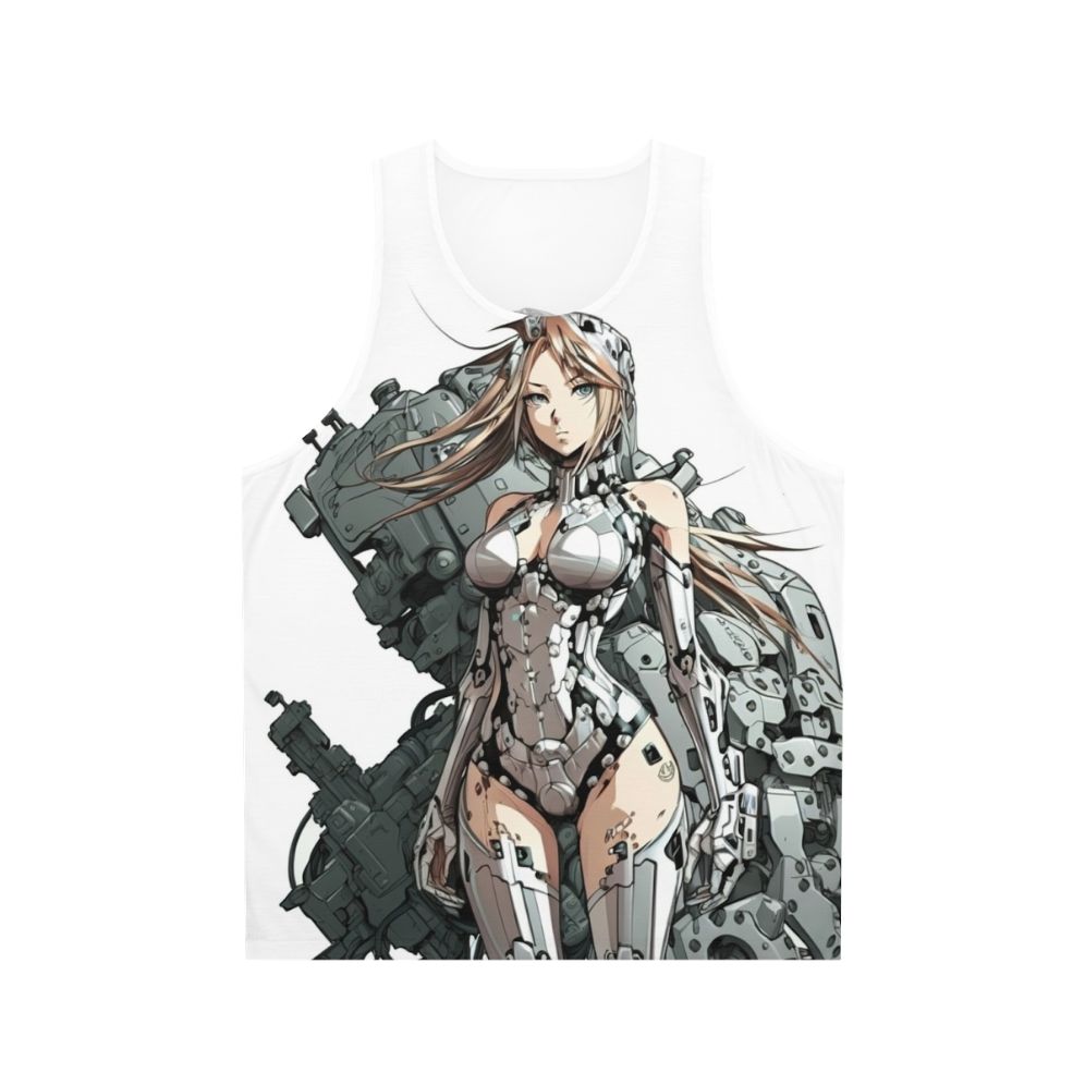 Armored anime girl in a unisex tank top