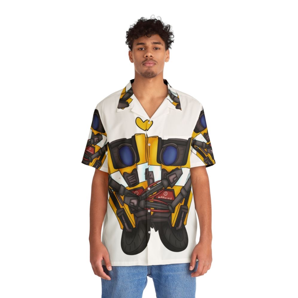 Borderlands Claptrap Hug Hawaiian Shirt - People Front