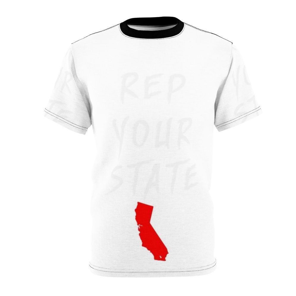 Vibrant California state pride t-shirt featuring a bold graphic design