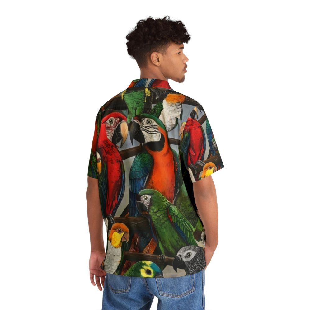 Vibrant tropical bird Hawaiian shirt with colorful parrot and nature motifs - People Back