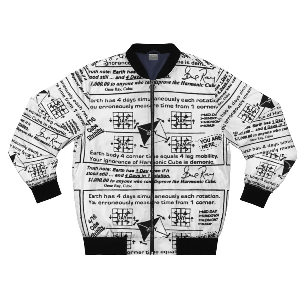 Time Cube Bomber Jacket with Unique Geometric Design