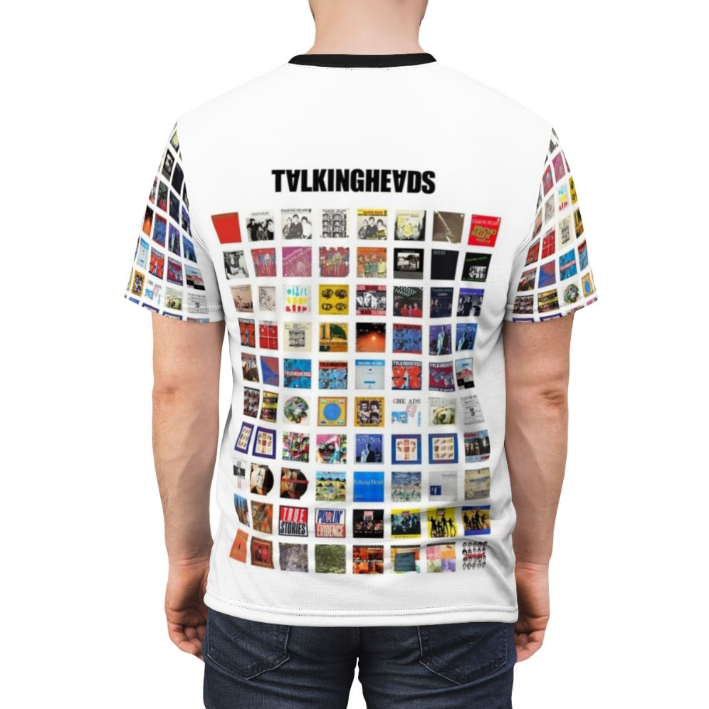 Talking Heads inspired t-shirt featuring the iconic album art and silhouettes of the band members - men back