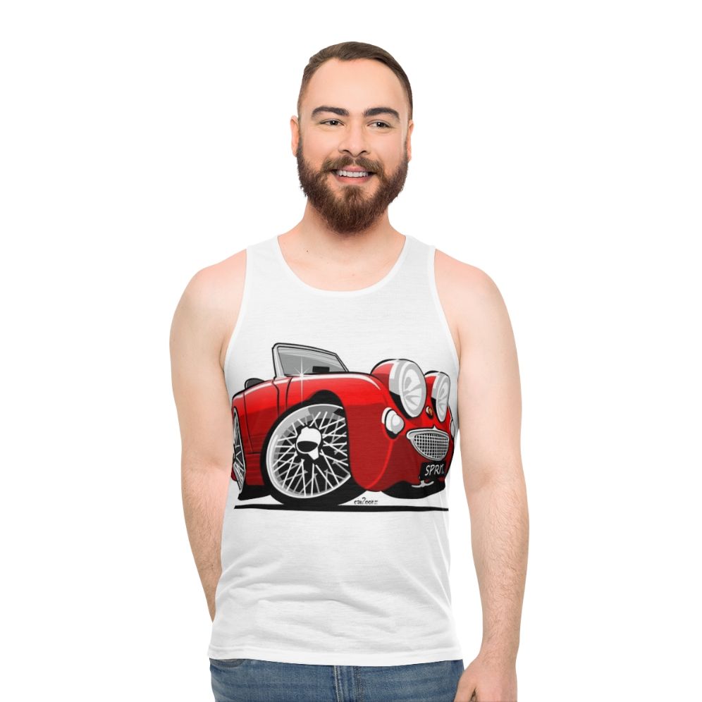 Austin Healey Sprite sports car graphic unisex tank top - men