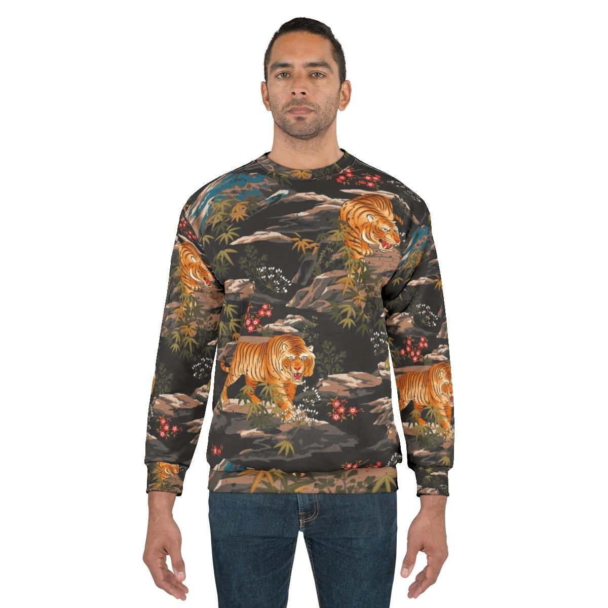 Vintage Japanese Tiger Floral Sweatshirt - men