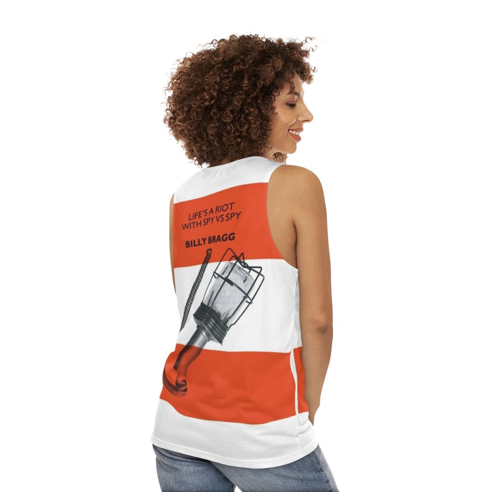 Unisex Tank Top with Music Lyrics Design - women back