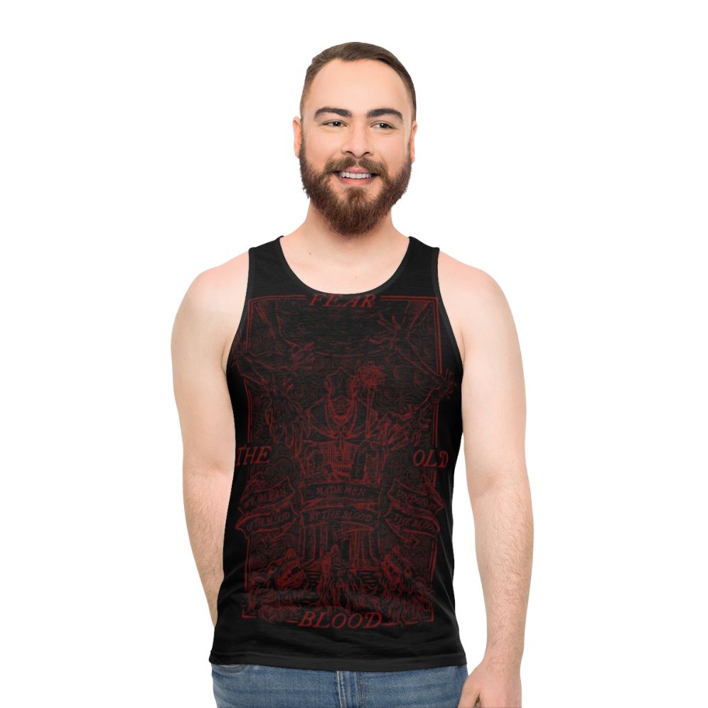 Bloodborne dark souls lovecraftian horror vintage unisex tank top - men