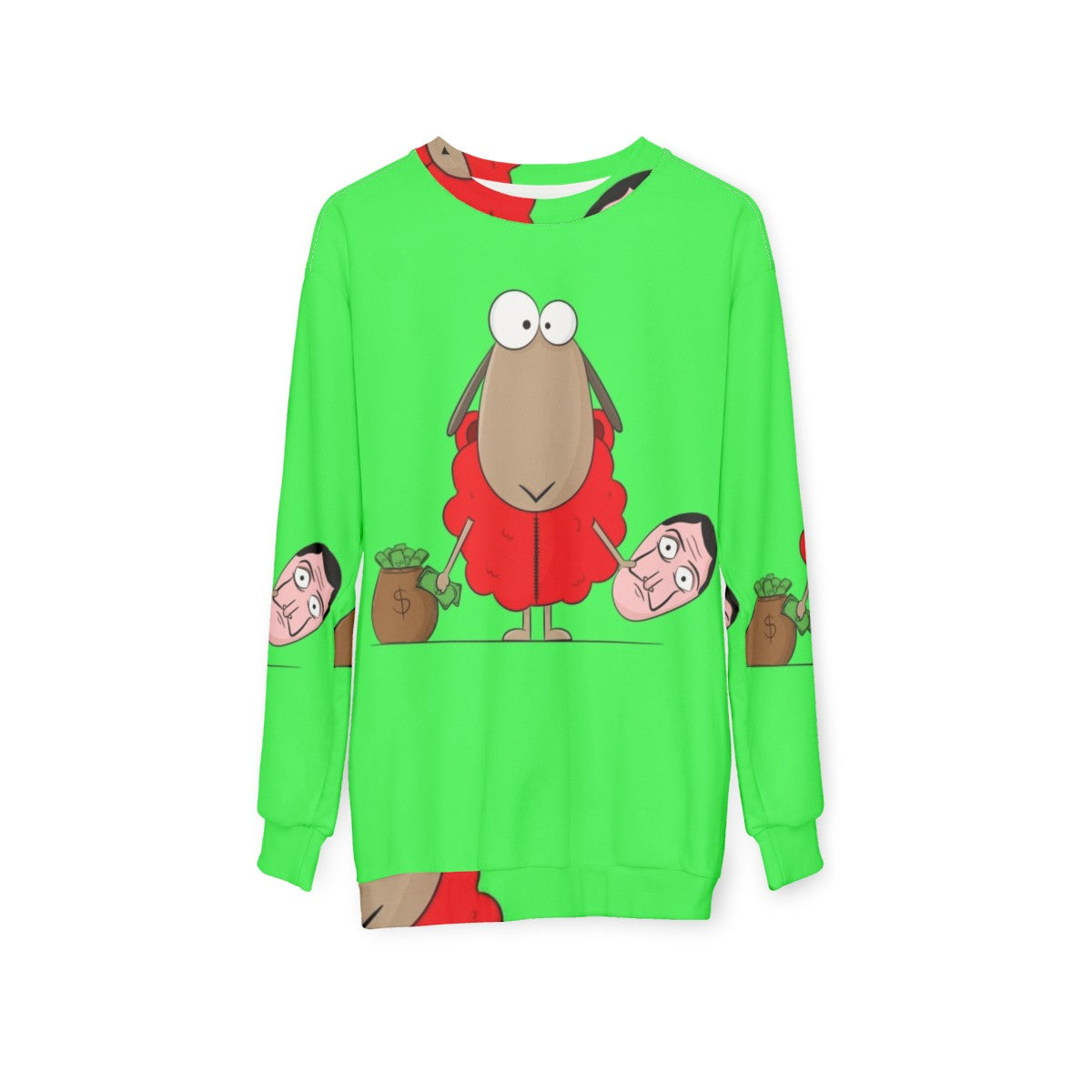 Money Heist Cartoon Sheep Sweatshirt - hanging