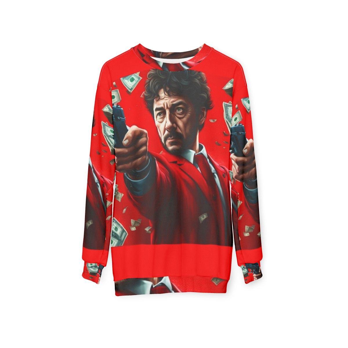 Money Heist Red Suit Sweatshirt - hanging