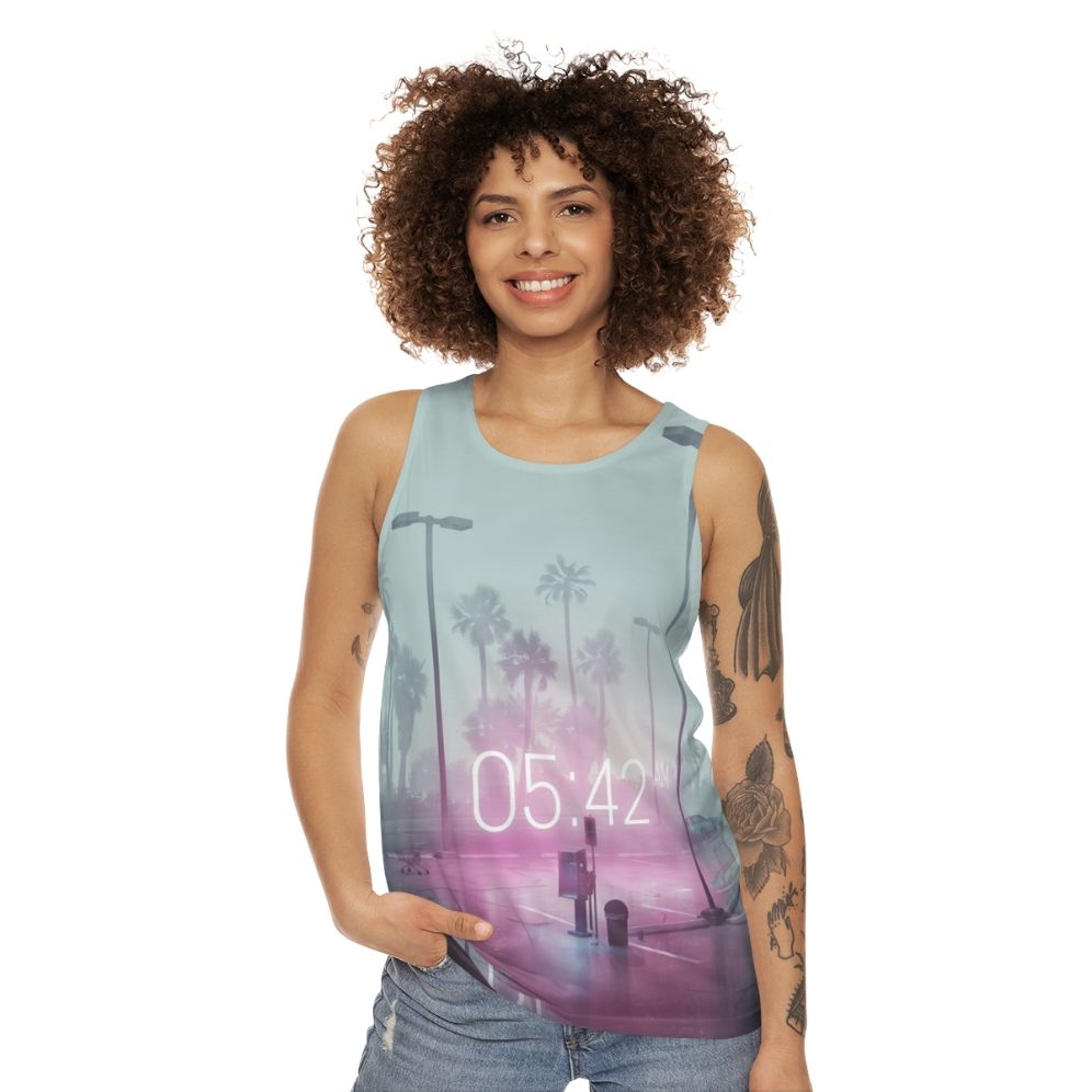 Retro 80s vaporwave synthwave neon tank top - women