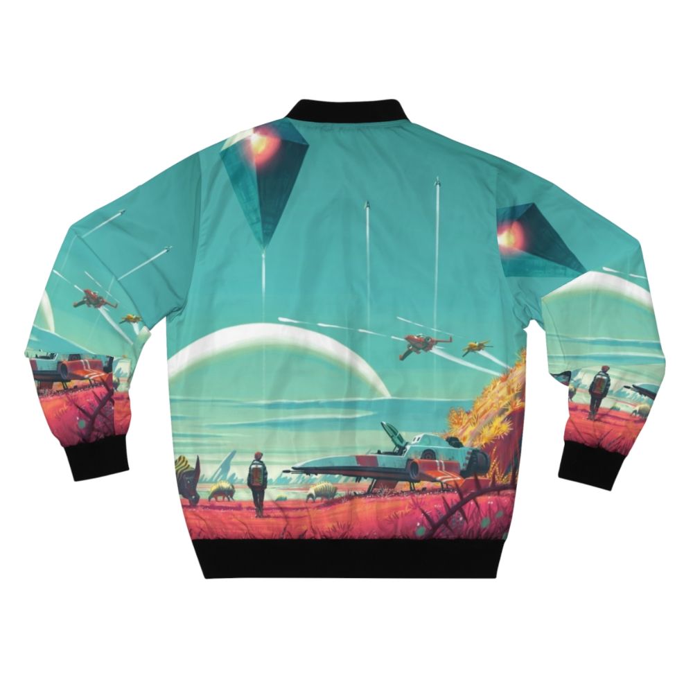 No Man's Sky Horizon Bomber Jacket featuring a spaceship design - Back