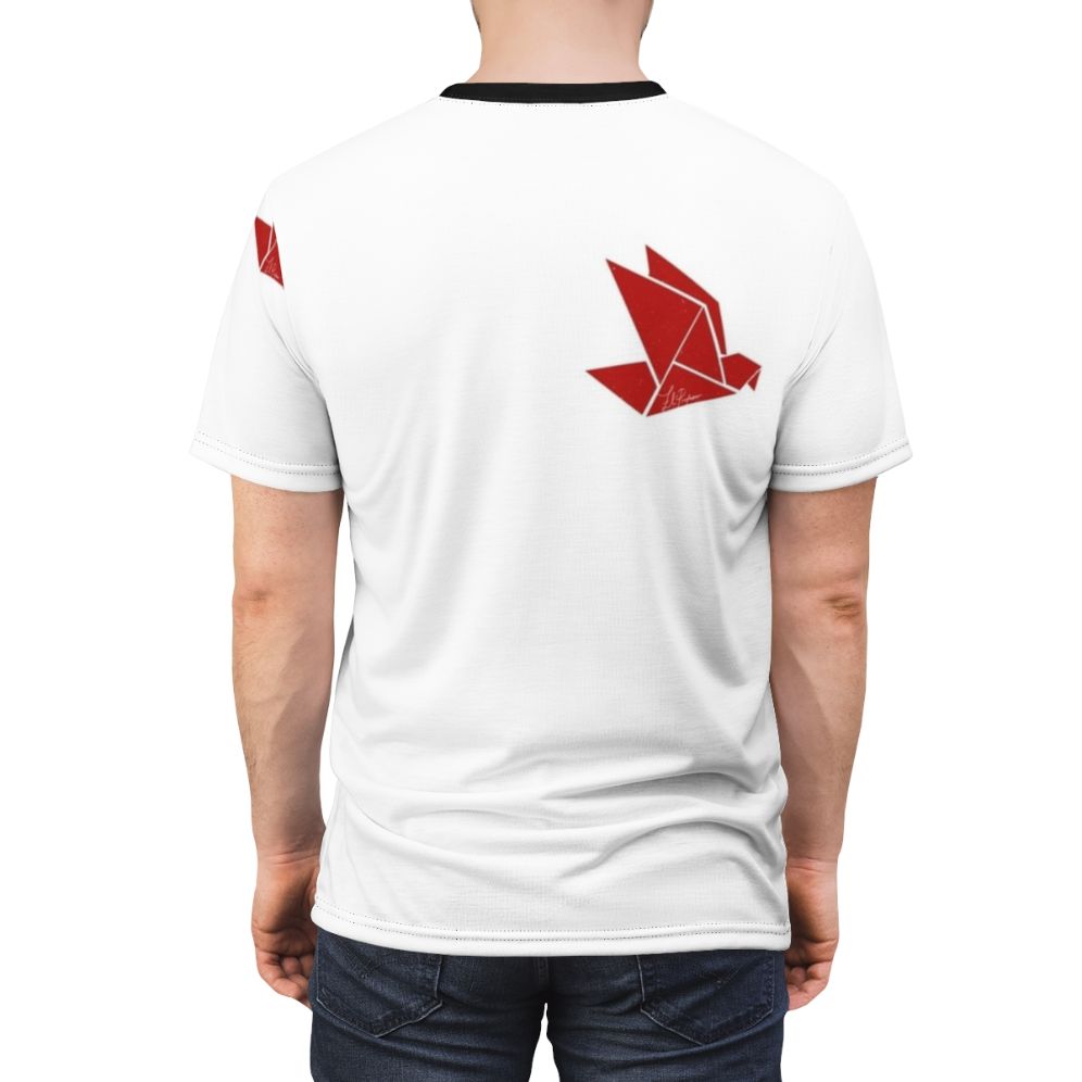 Origami bird design t-shirt inspired by the popular TV series Money Heist (La Casa de Papel) - men back