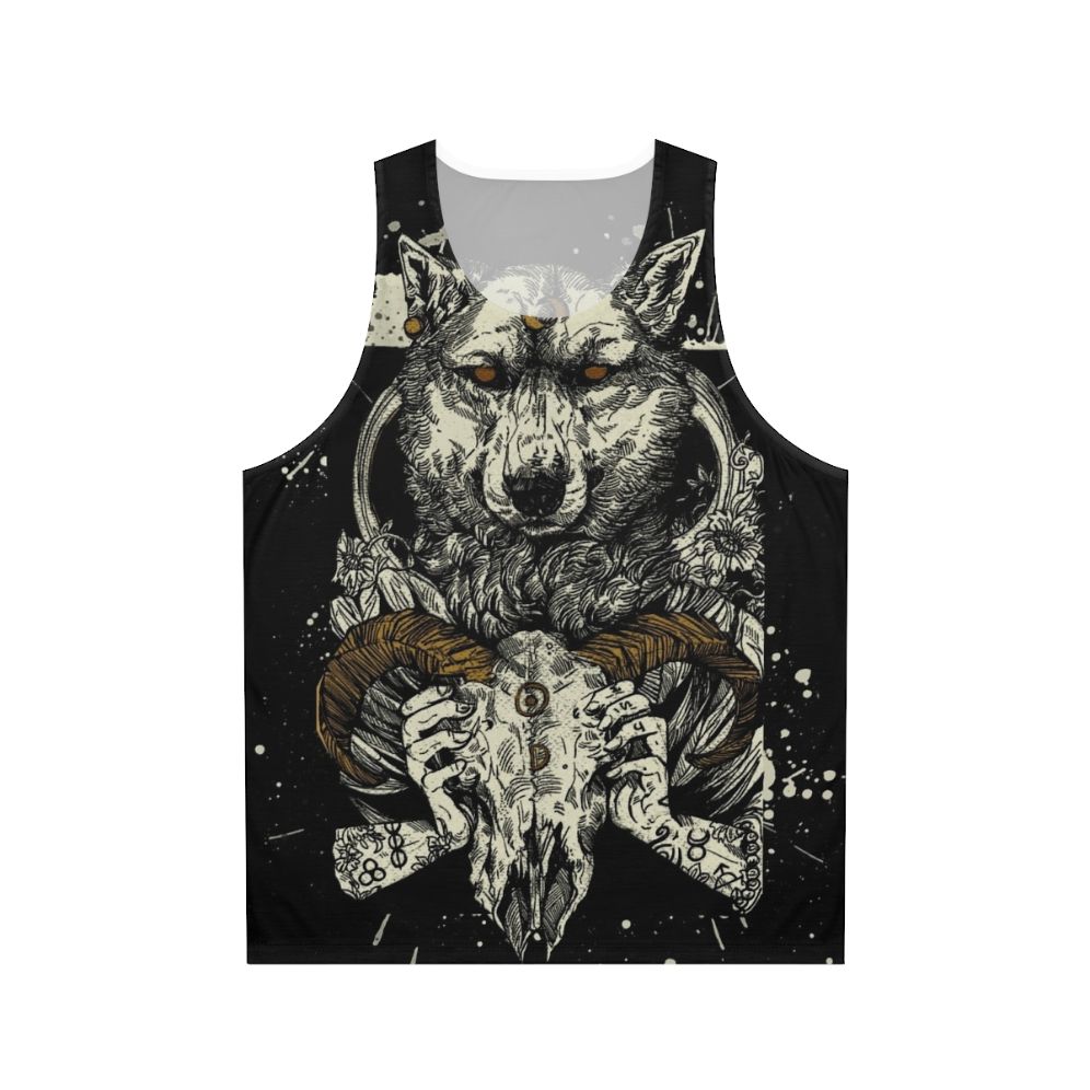 Witchcraft pagan wolf werewolf unisex tank top