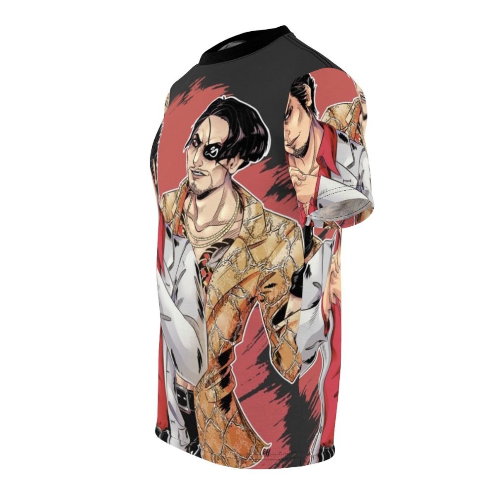 Majima Goro inspired AOP t-shirt with Yakuza game references - men left