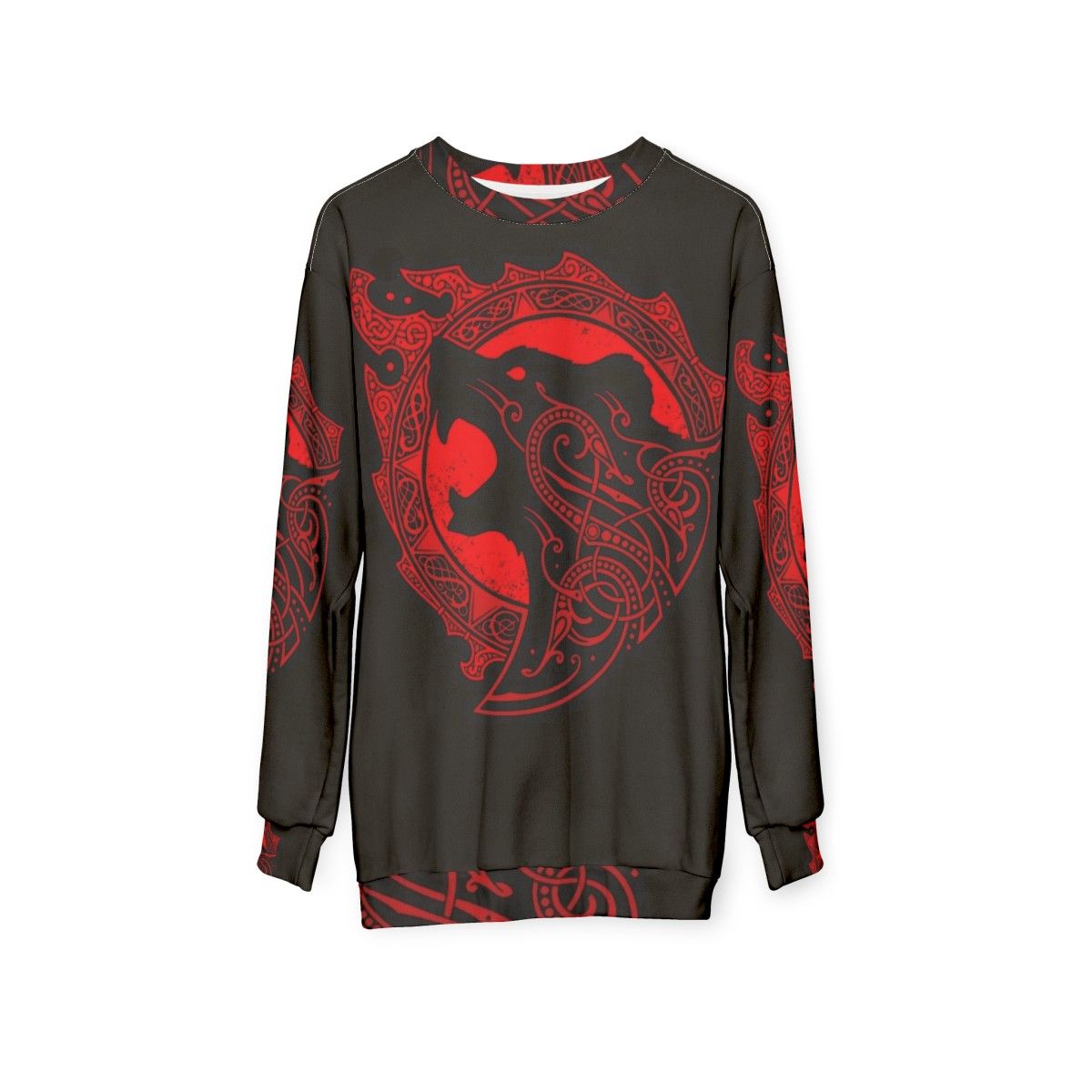 Berserker Rage Viking Sweatshirt with Angry Bear Design - hanging