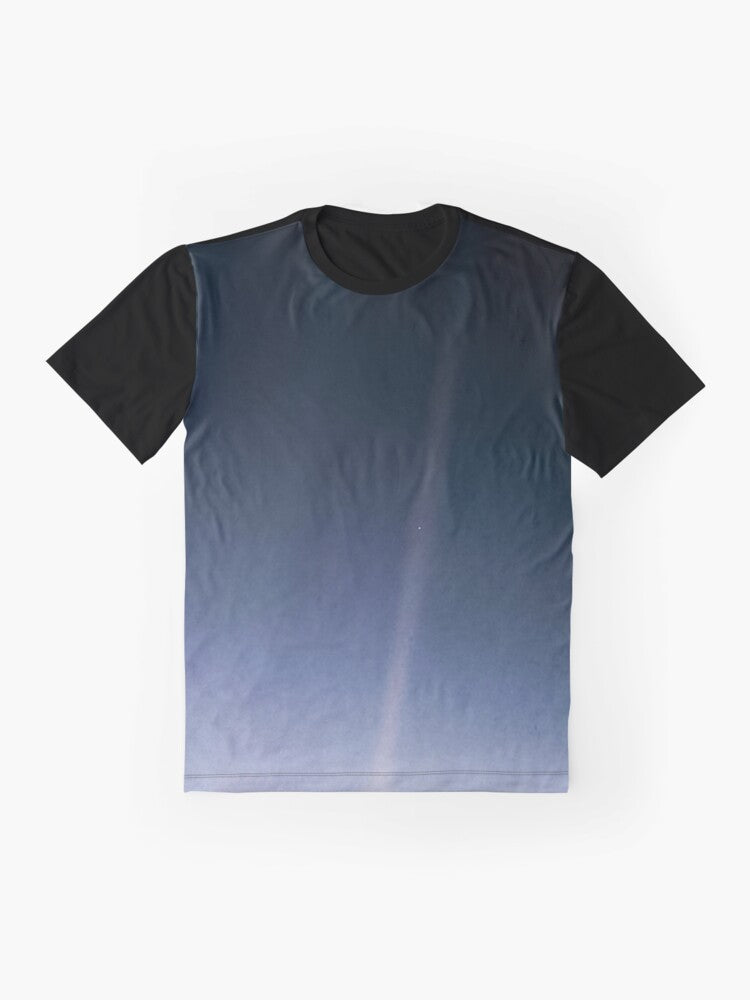 "Pale Blue Dot" - Voyager 1 space exploration graphic t-shirt featuring the iconic image of Earth from deep space. - Flat lay