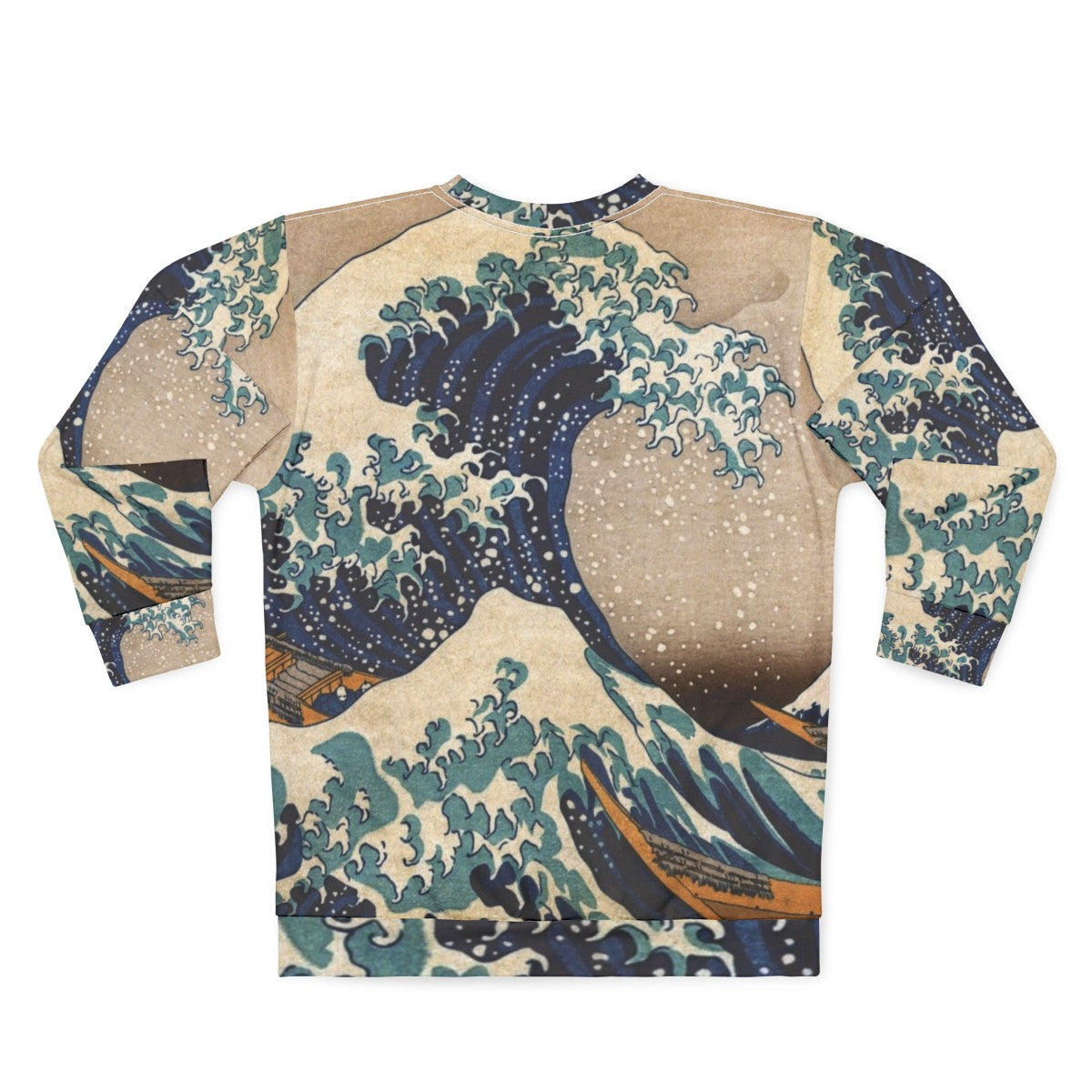 "The Great Wave Off Kanagawa" Japanese art sweatshirt - Back