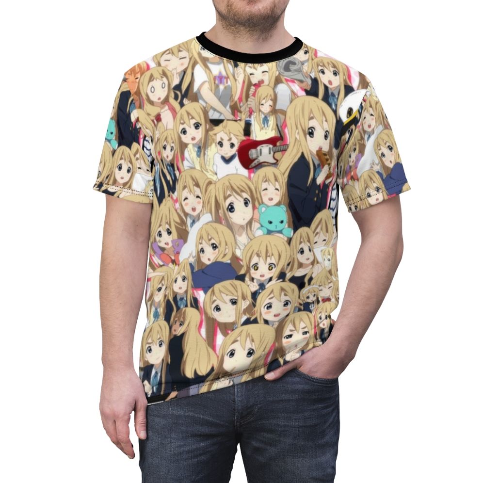 Anime-inspired K-On! Mugi AOP T-shirt featuring the character Tsumugi "Mugi" Kotobuki - men front