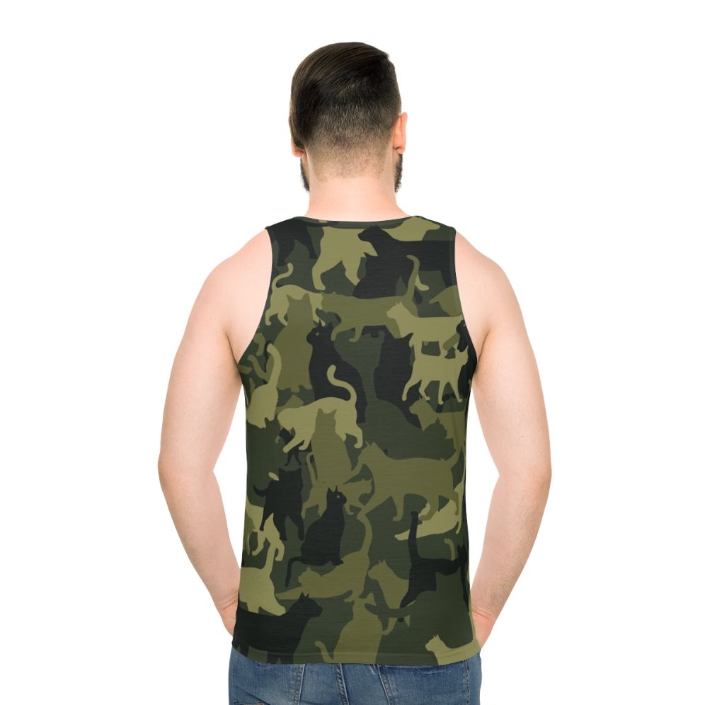 Cat Camouflage Unisex Tank Top - men back