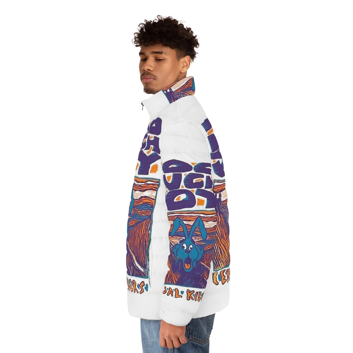 Cereal Killers puffer jacket featuring a playful, music-inspired design - men side left