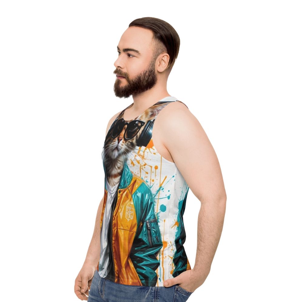 Dance Cat Unisex Tank Top - men side