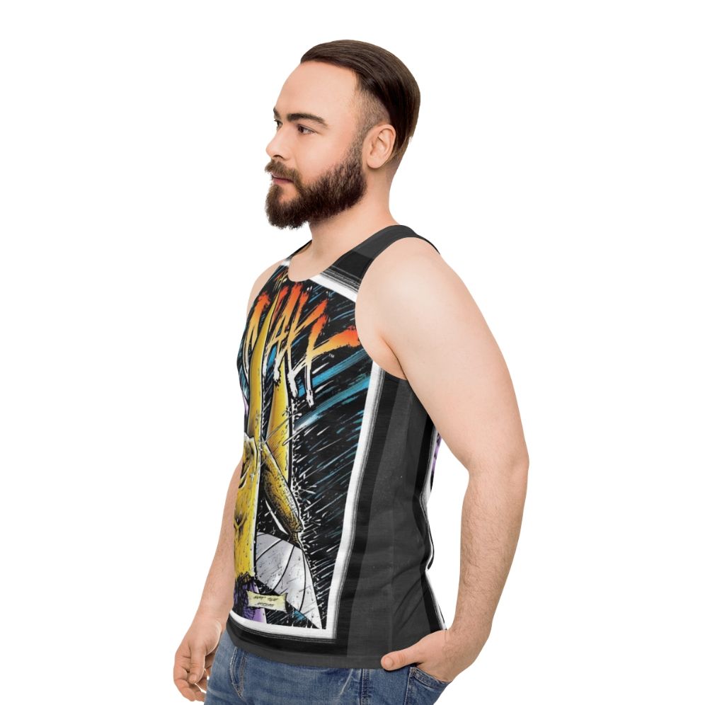 Retro graphic unisex tank top - men side