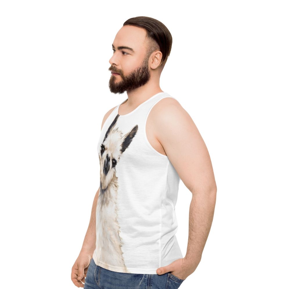 Llama Unisex Tank Top - men side