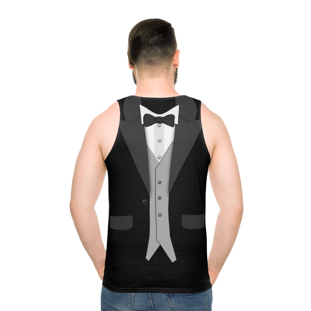 Unisex Tuxedo Tank Top - men back