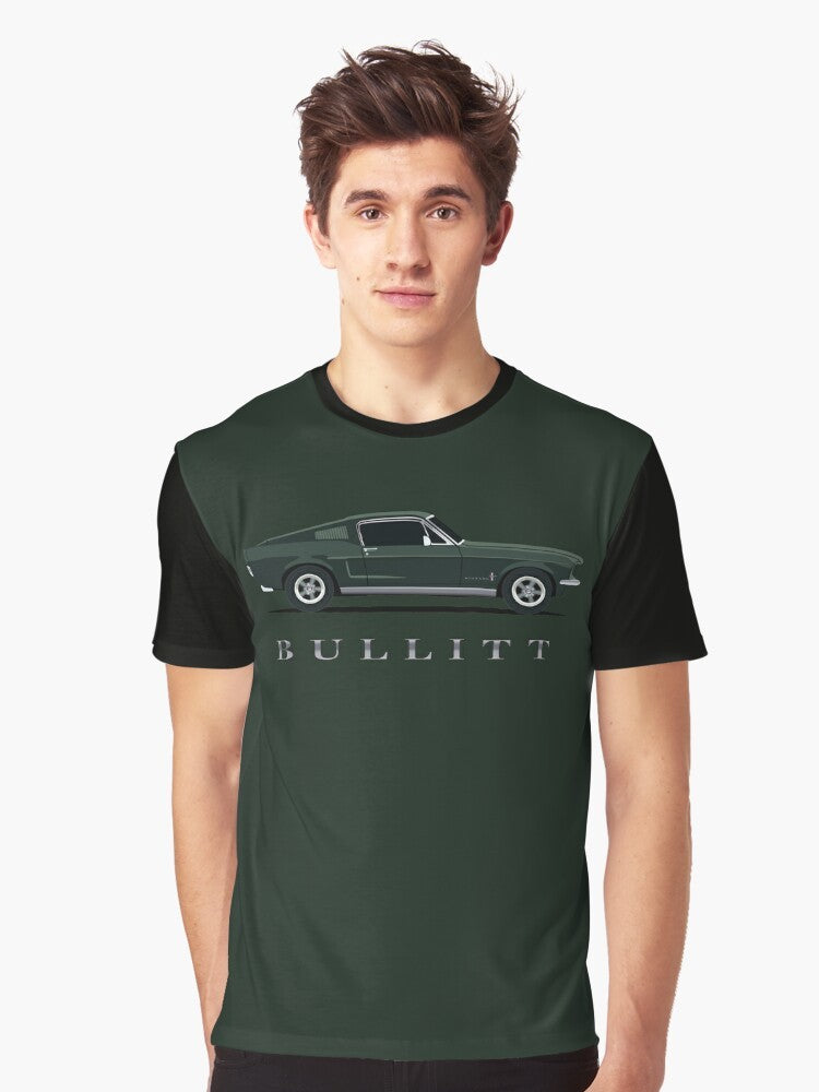 Mustang Bullitt Graphic T-Shirt featuring the iconic American muscle car design - Men